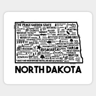 North Dakota Map Sticker